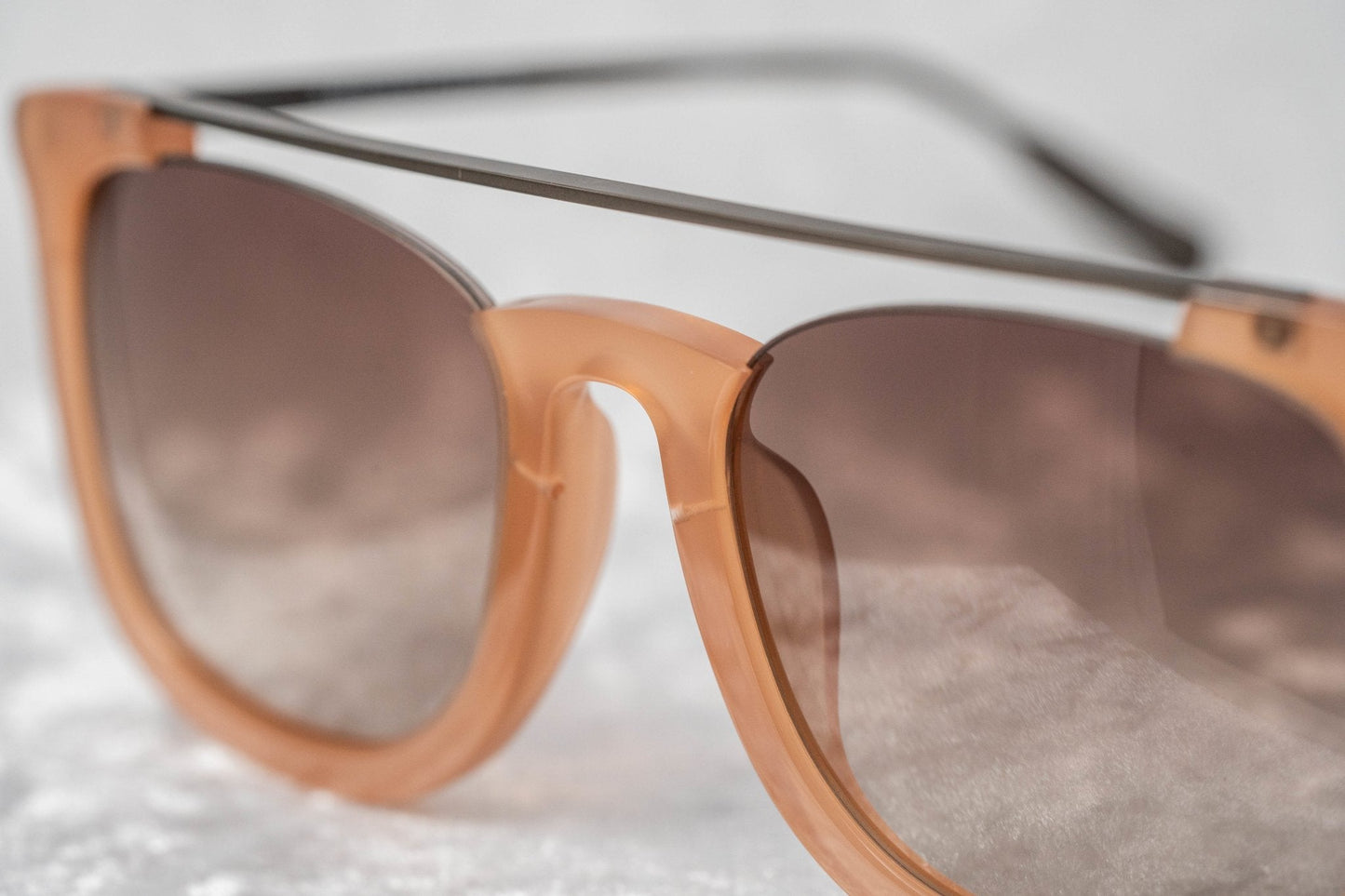 Kris Van Assche Sunglasses D-Frame Peach and Brown