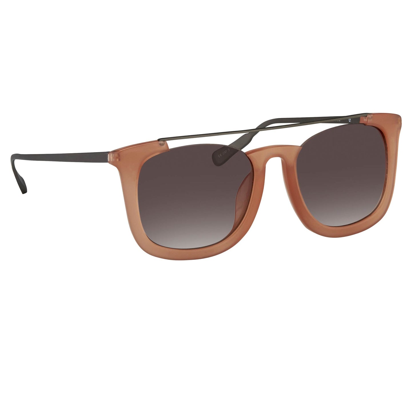 Kris Van Assche Sunglasses D-Frame Peach and Brown