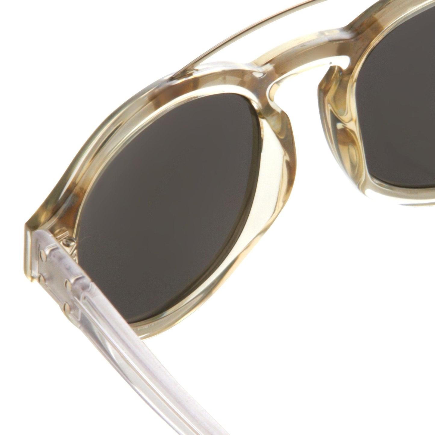 Kris Van Assche Sunglasses Double Bridge Round Clear and Grey