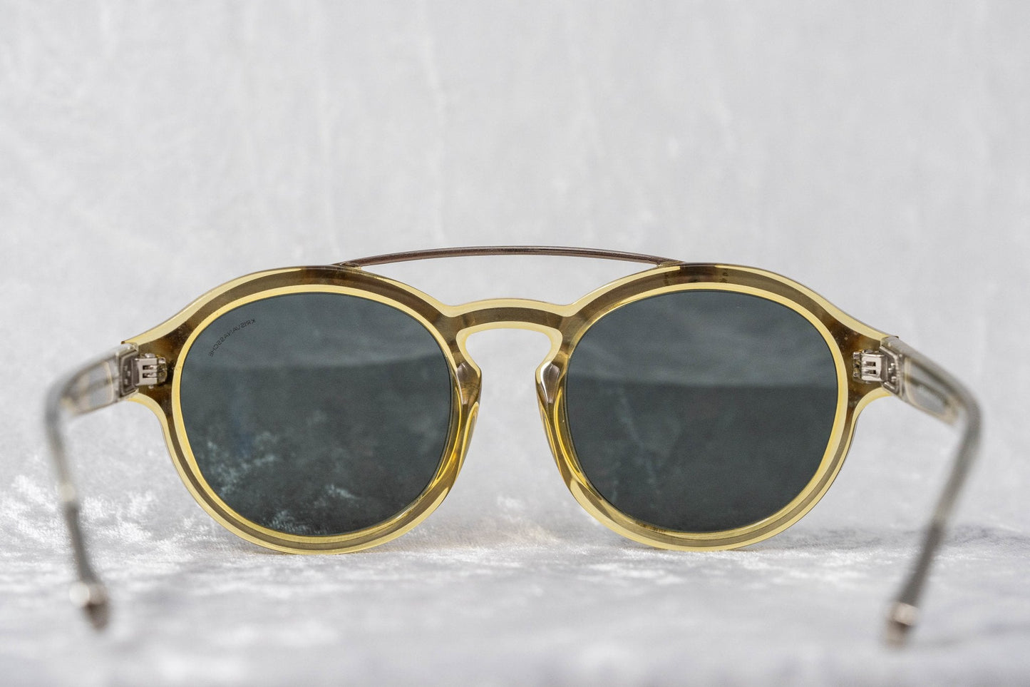 Kris Van Assche Sunglasses Double Bridge Round Clear and Grey