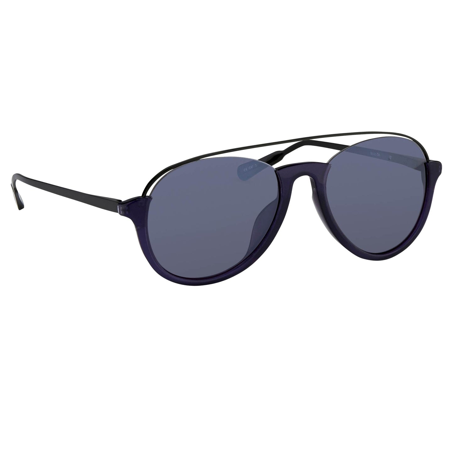Kris Van Assche Sunglasses Navy Shiny Black and Blue