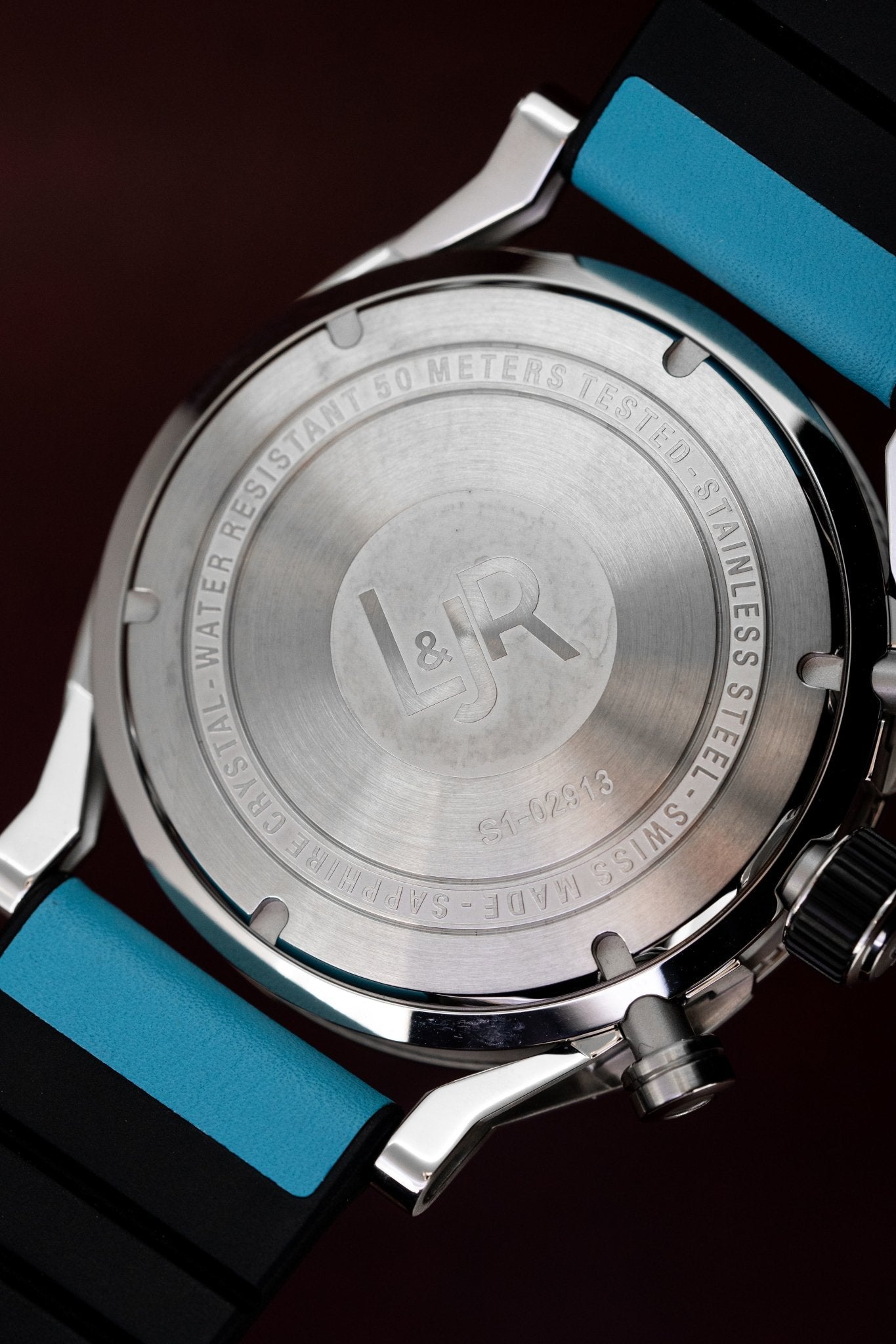 L&Jr Men's Watch Chronograph Day and Date Silver Blue