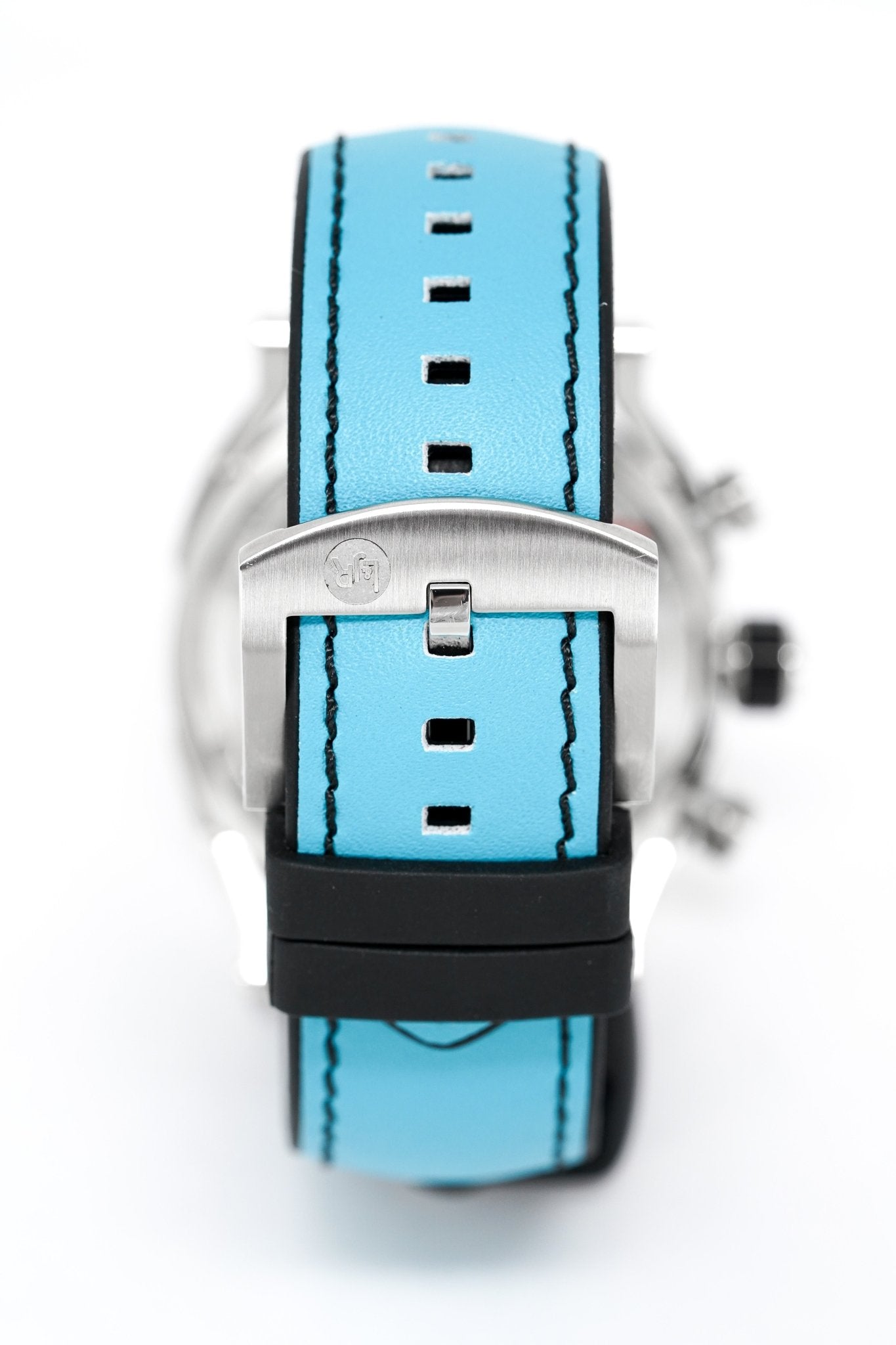 L&Jr Men's Watch Chronograph Day and Date 2 Tone Blue