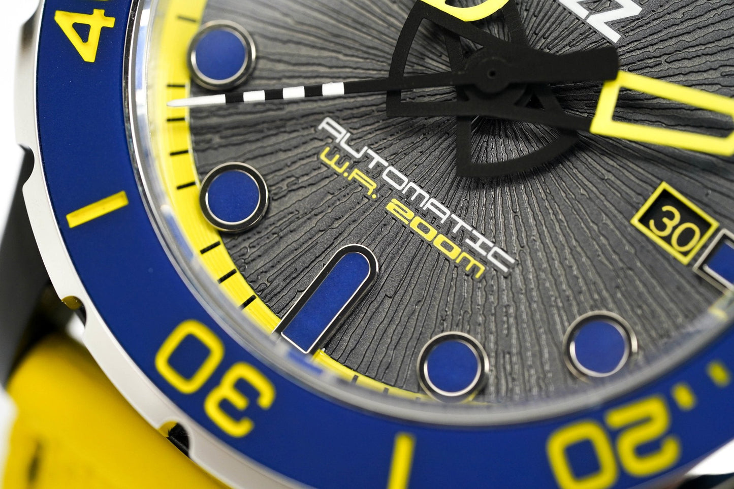 M2Z Men's Watch Diver 200 Yellow IP Black 200-006