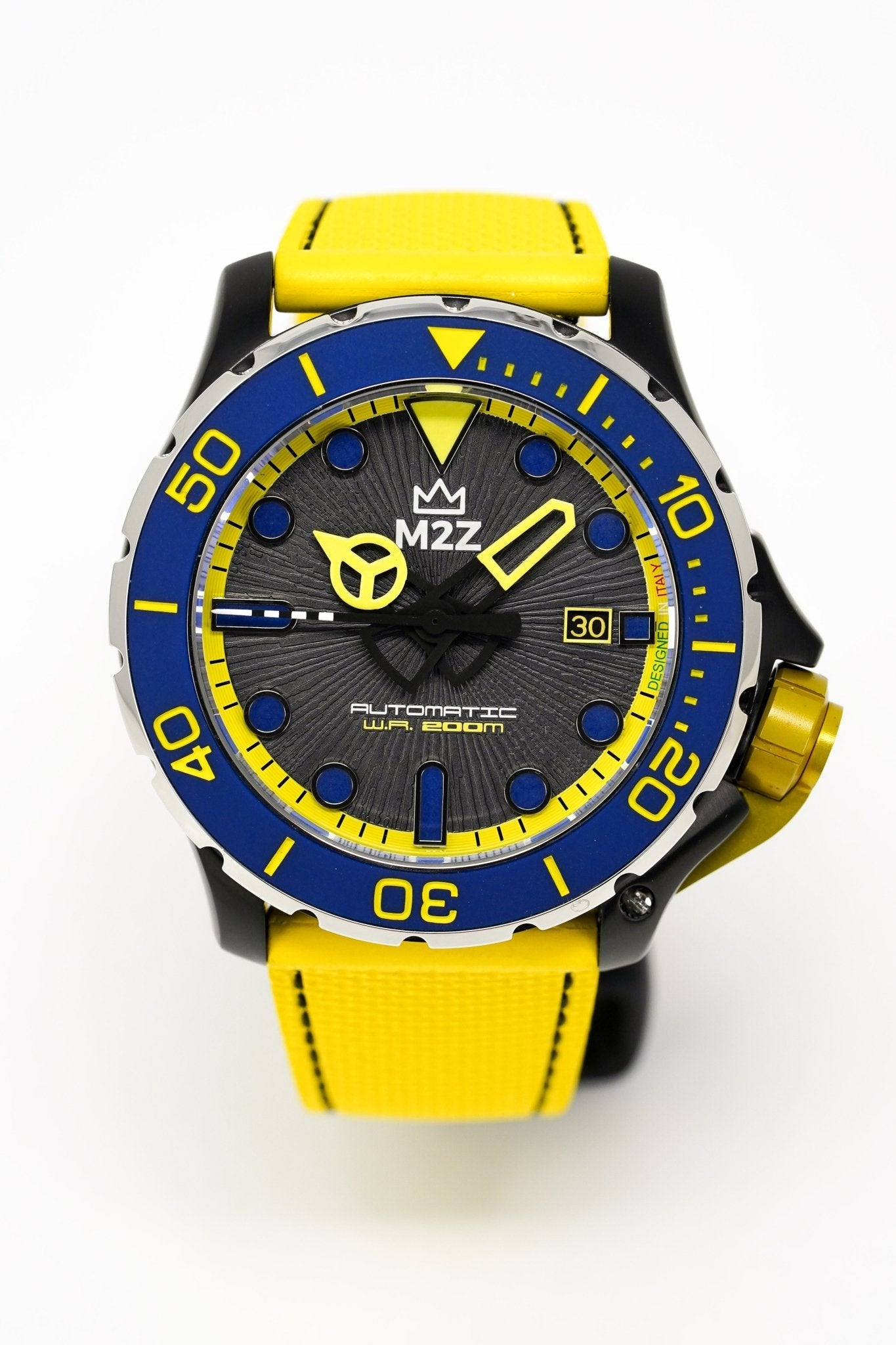 M2Z Men's Watch Diver 200 Yellow IP Black 200-006