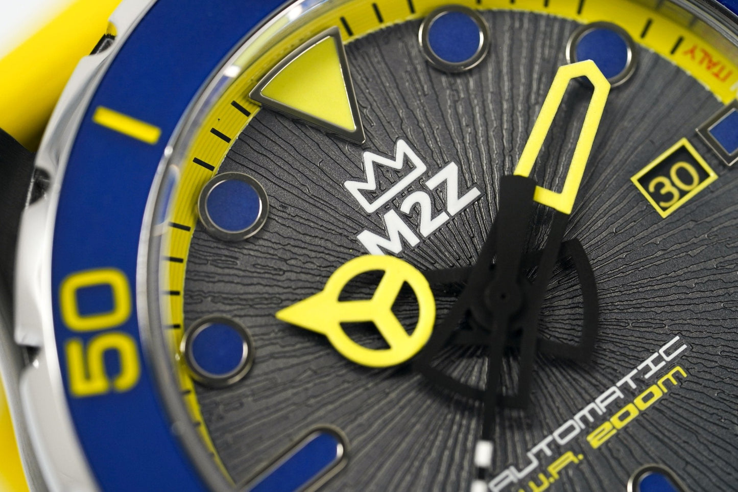 M2Z Men's Watch Diver 200 Yellow IP Black 200-006