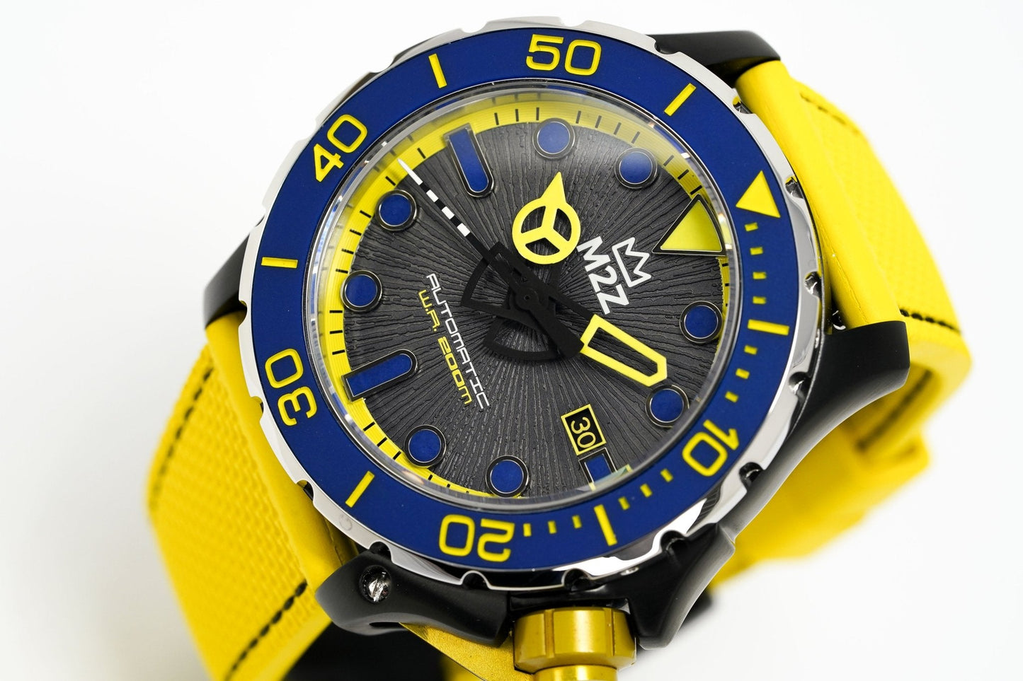 M2Z Men's Watch Diver 200 Yellow IP Black 200-006