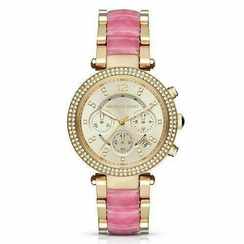 Michael Kors Ladies Watch Chronograph Parker 39mm Yellow Gold MK6363