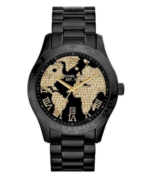 Michael Kors Unisex Watch Layton 44mm Black Pave Dial MK6091