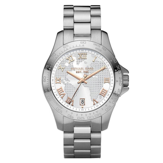 Michael Kors Ladies Watch Layton Silver Pave Dial MK5958