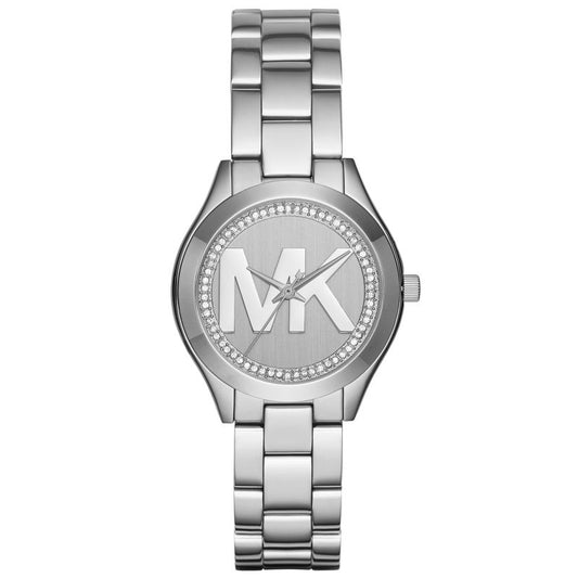 Michael Kors Ladies Watch Mini Slim Runway 34mm Silver MK3548