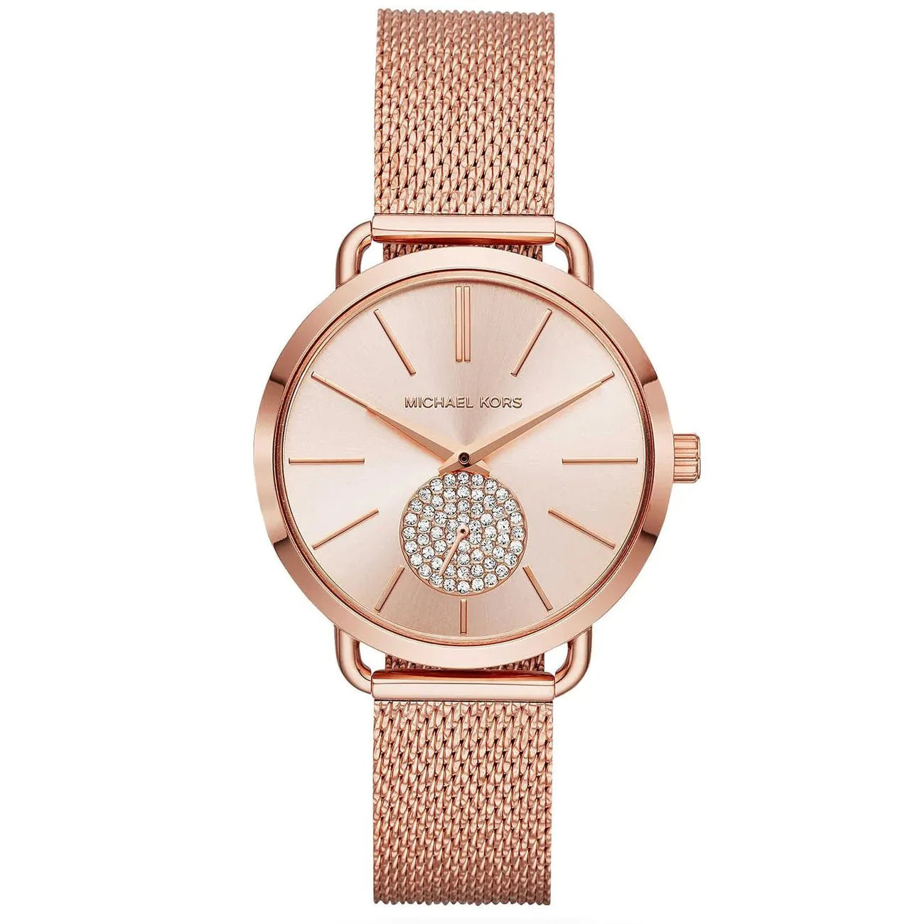 Michael Kors Ladies Watch Portia 36mm Rose Gold Crystal MK3845