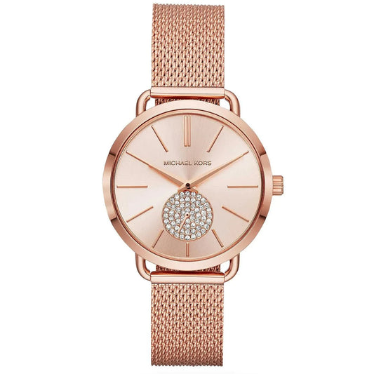Michael Kors Ladies Watch Portia 36mm Rose Gold Crystal MK3845