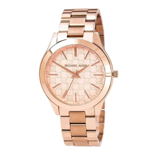 Michael Kors Ladies Watch Slim Runway 42mm Rose Gold Motif MK3336