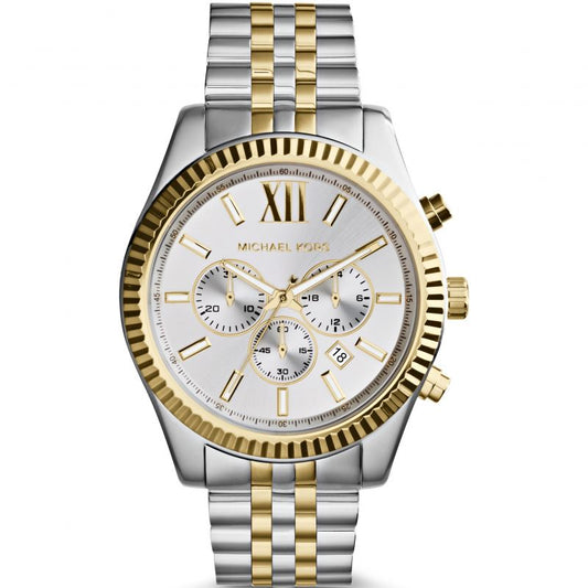 Michael Kors Watch Lexington Chronograph Two Tone Gold MK8344