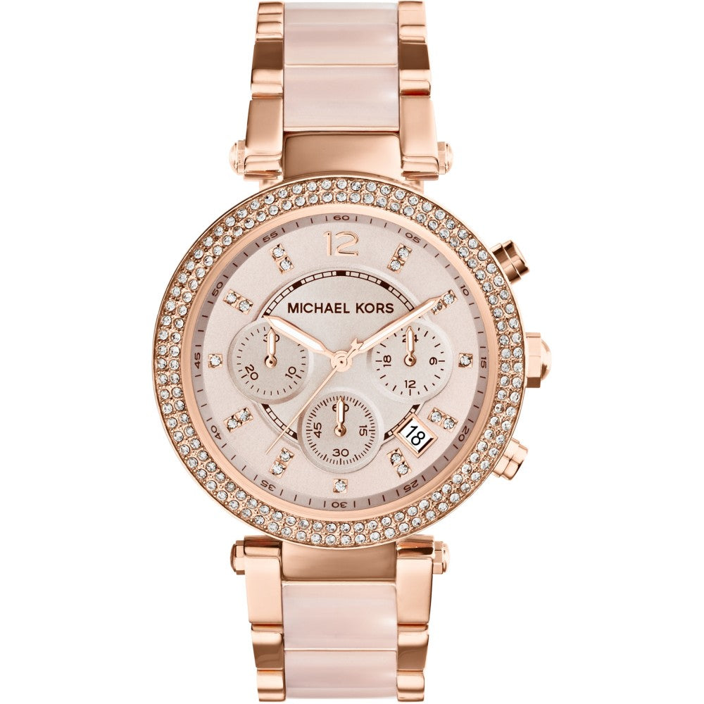 Michael Kors 39mm Rose Gold Parker Chronograph Ladies Watch MK5896