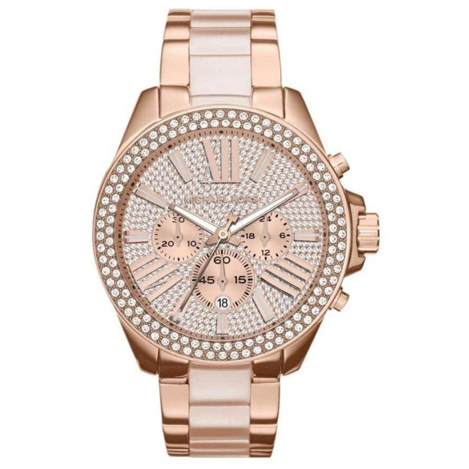 Michael Kors Ladies Watch Chronograph Wren 41mm Rose Gold MK6096