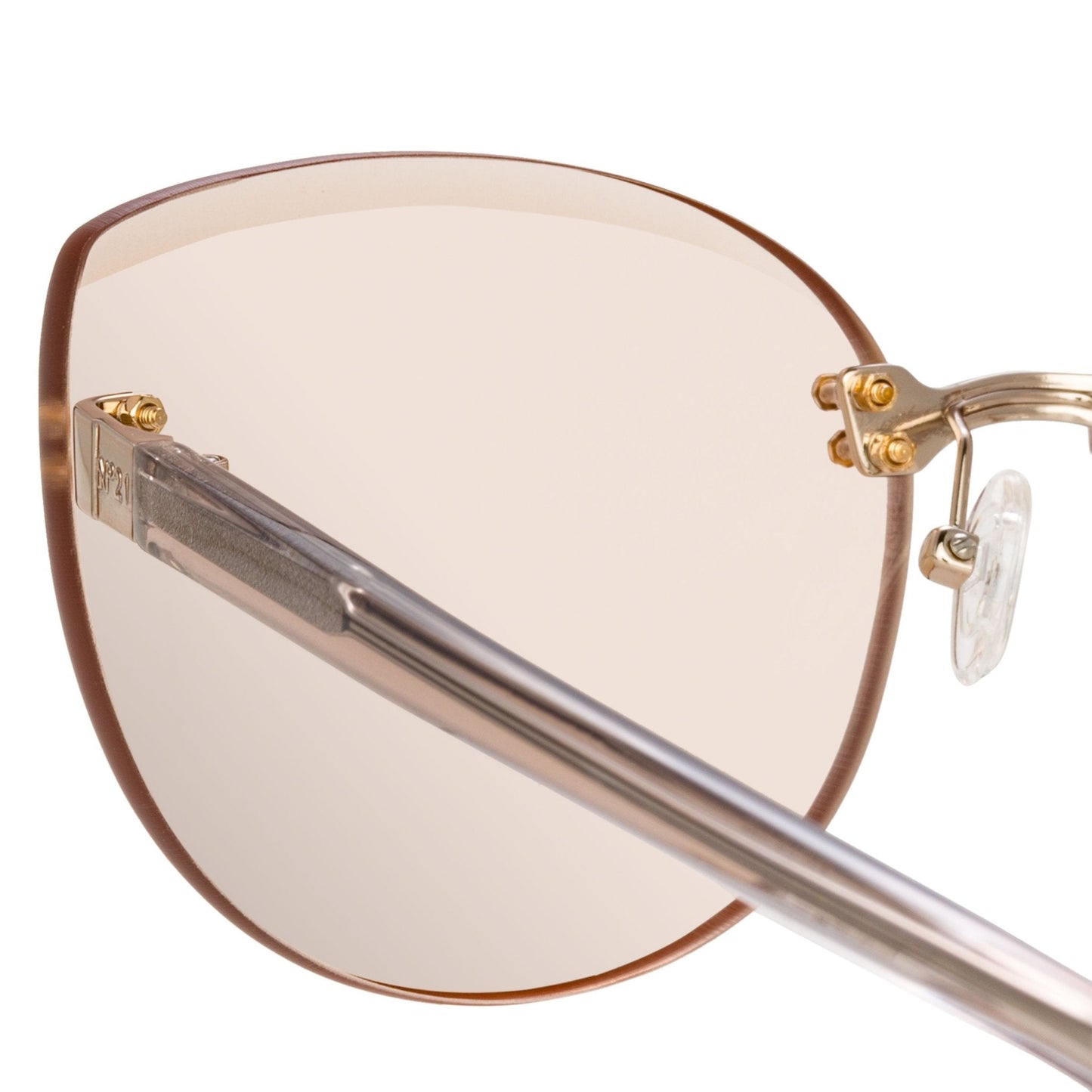 NO 21 Ladies Sunglasses Cat Eye Rose Gold and Peach N21S15C5SUN