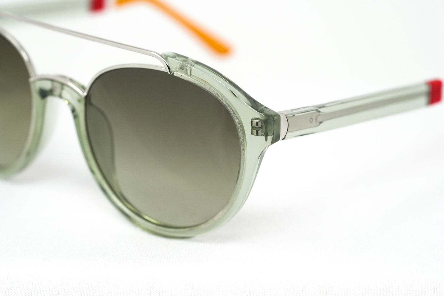 Orlebar Brown Sunglasses Round Transparent Green and Orange