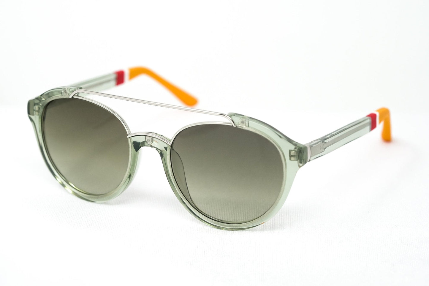 Orlebar Brown Sunglasses Round Transparent Green and Orange