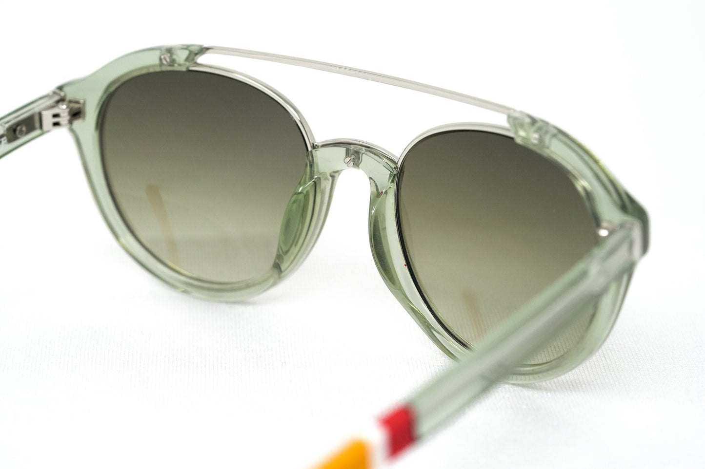 Orlebar Brown Sunglasses Round Transparent Green and Orange