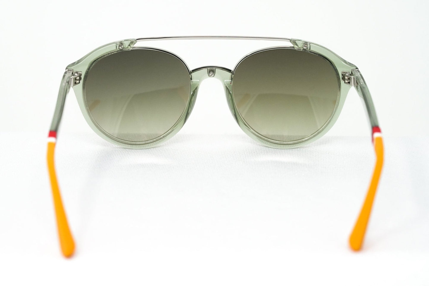 Orlebar Brown Sunglasses Round Transparent Green and Orange