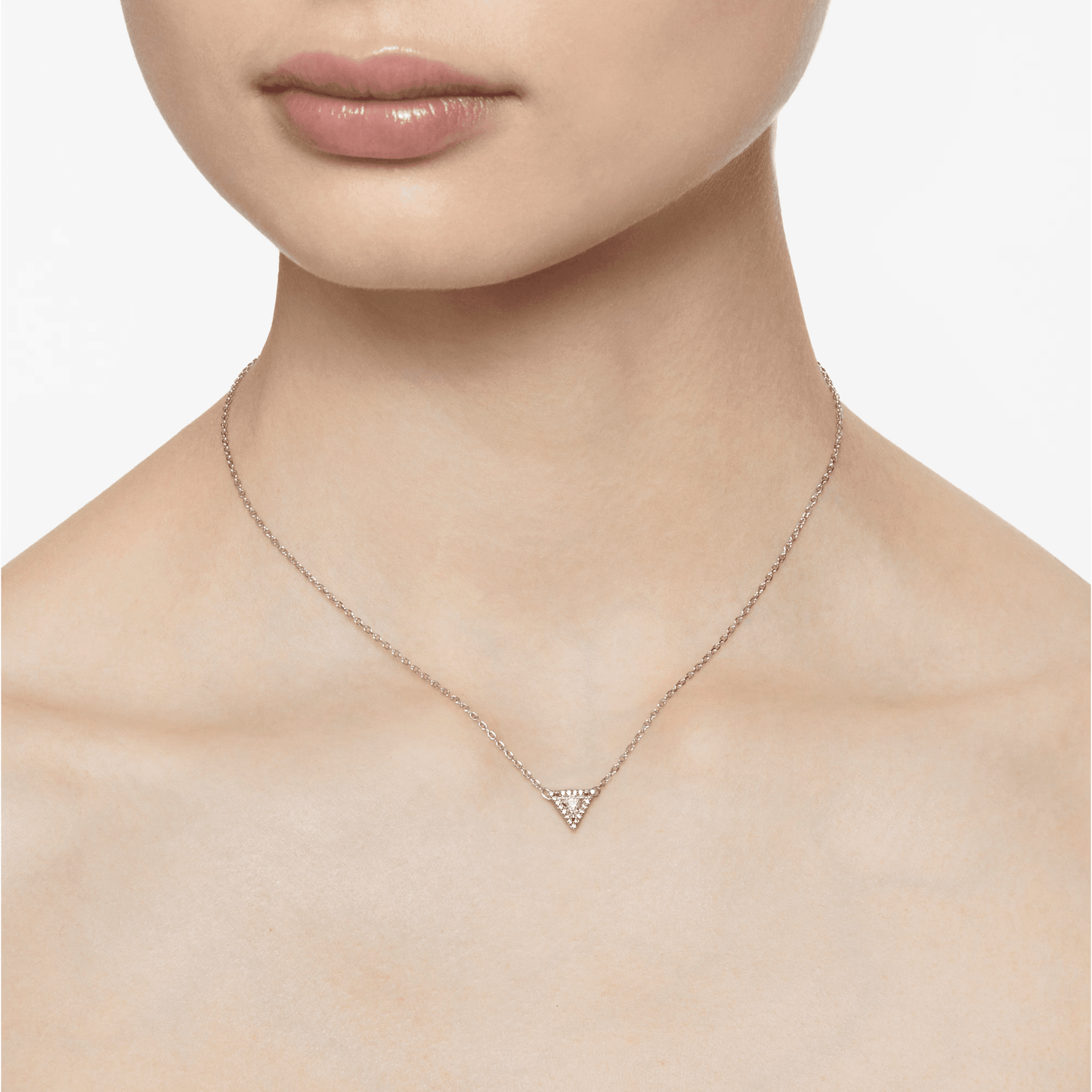 Swarovski Ortyx Necklace Triangle Cut White Crystal Rhodium Plated 5642983