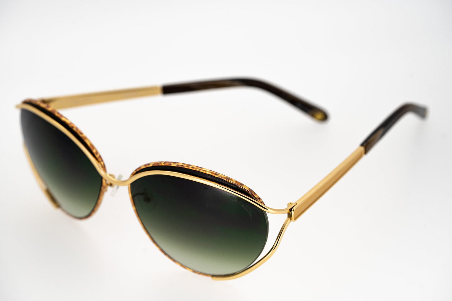 Oscar De La Renta Sunglasses Oval Frame Gold and Green