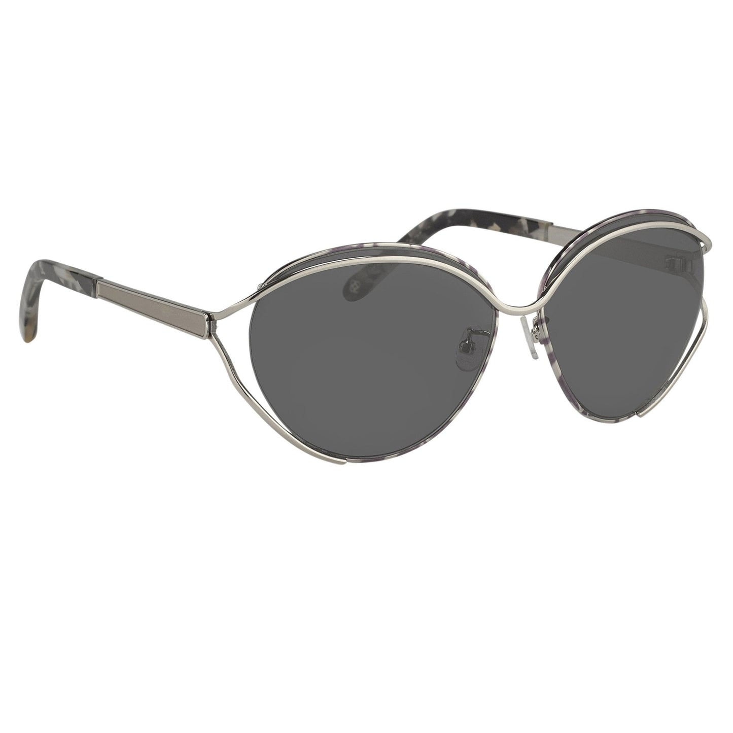 Oscar De La Renta Sunglasses Oval Black White and Grey