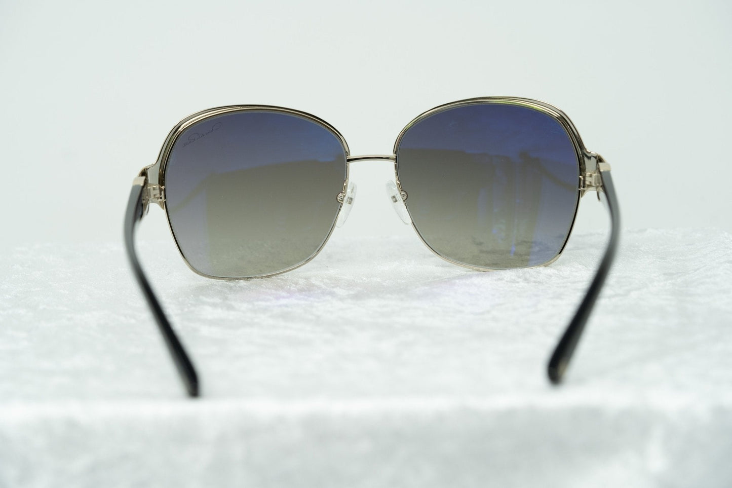 Oscar De La Renta Sunglasses Oversized Aquamarine Enamel and Grey