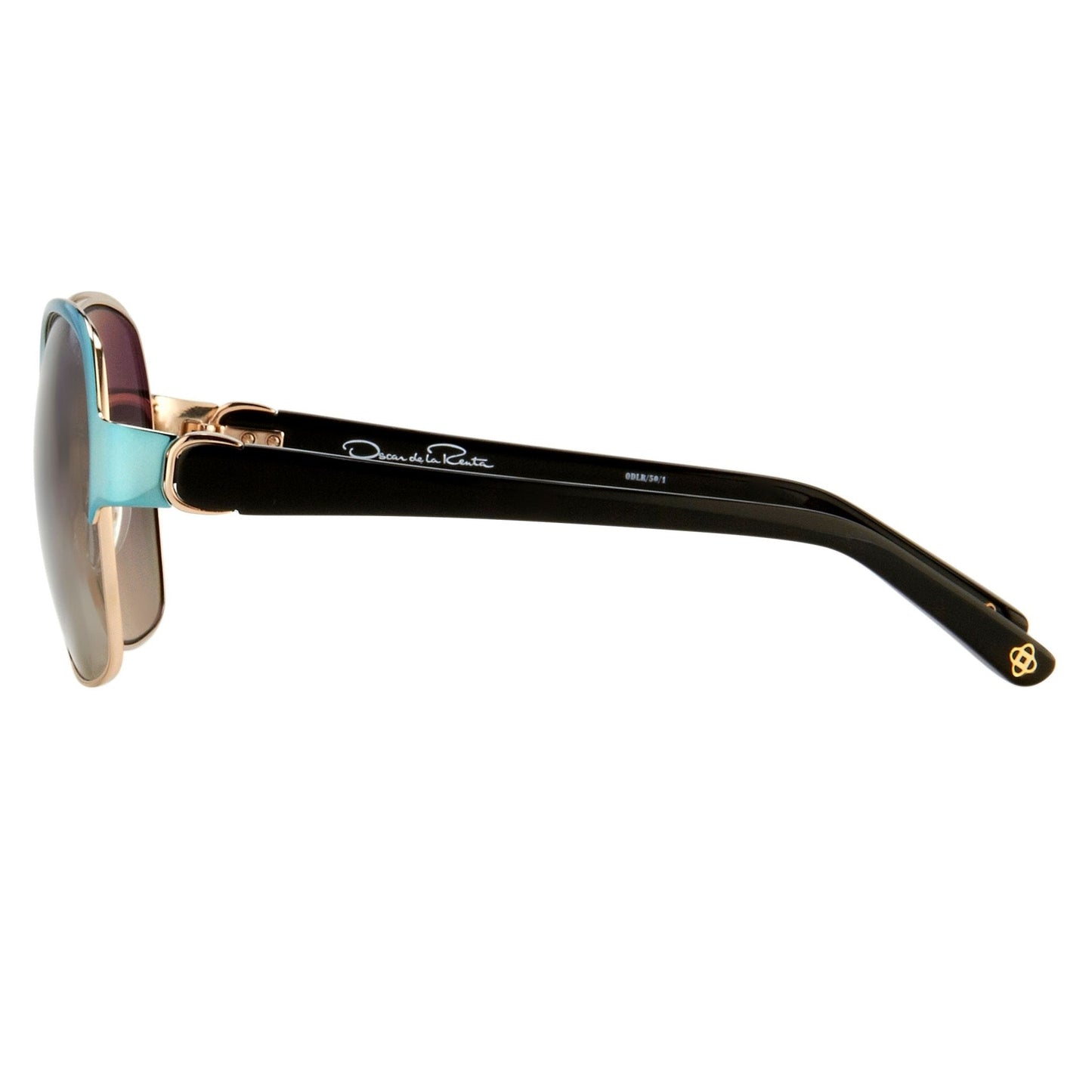 Oscar De La Renta Sunglasses Oversized Aquamarine Enamel and Grey