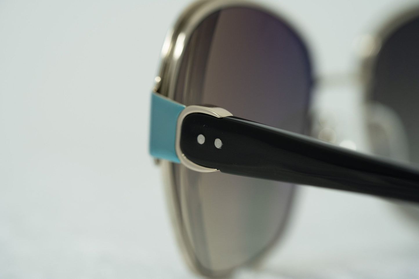 Oscar De La Renta Sunglasses Oversized Aquamarine Enamel and Grey