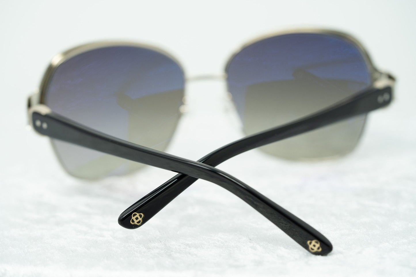 Oscar De La Renta Sunglasses Oversized Aquamarine Enamel and Grey