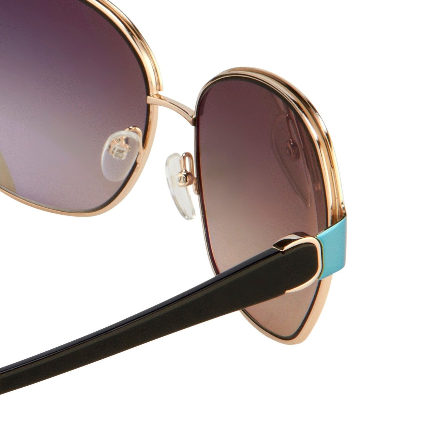 Oscar De La Renta Sunglasses Oversized Aquamarine Enamel and Grey