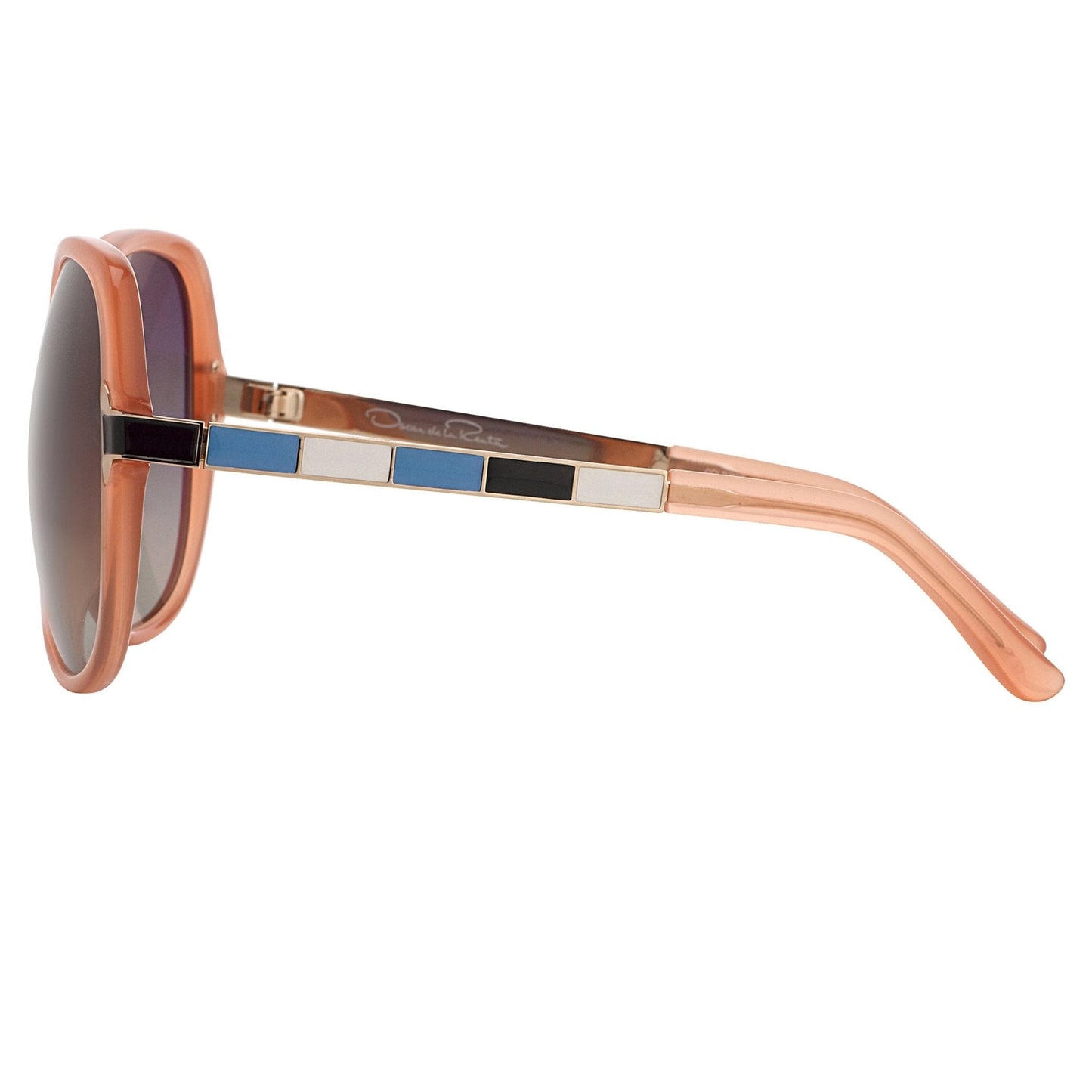 Oscar De La Renta Sunglasses Round Oversized Orange and Grey