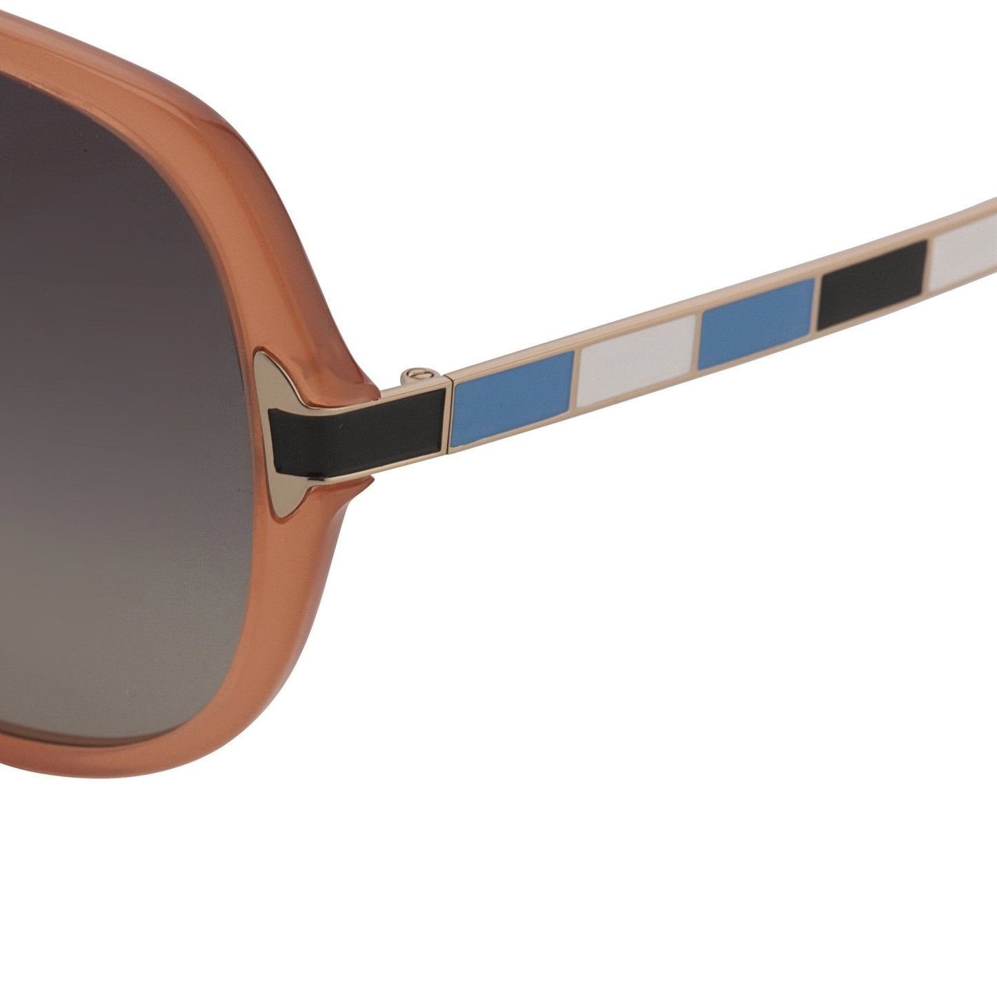 Oscar De La Renta Sunglasses Round Oversized Orange and Grey
