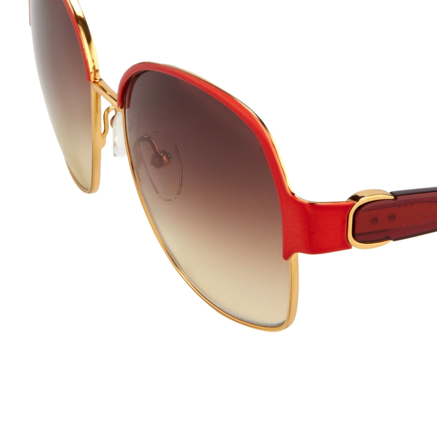 Oscar De La Renta Sunglasses Oversized Russian Gold Red and Grey