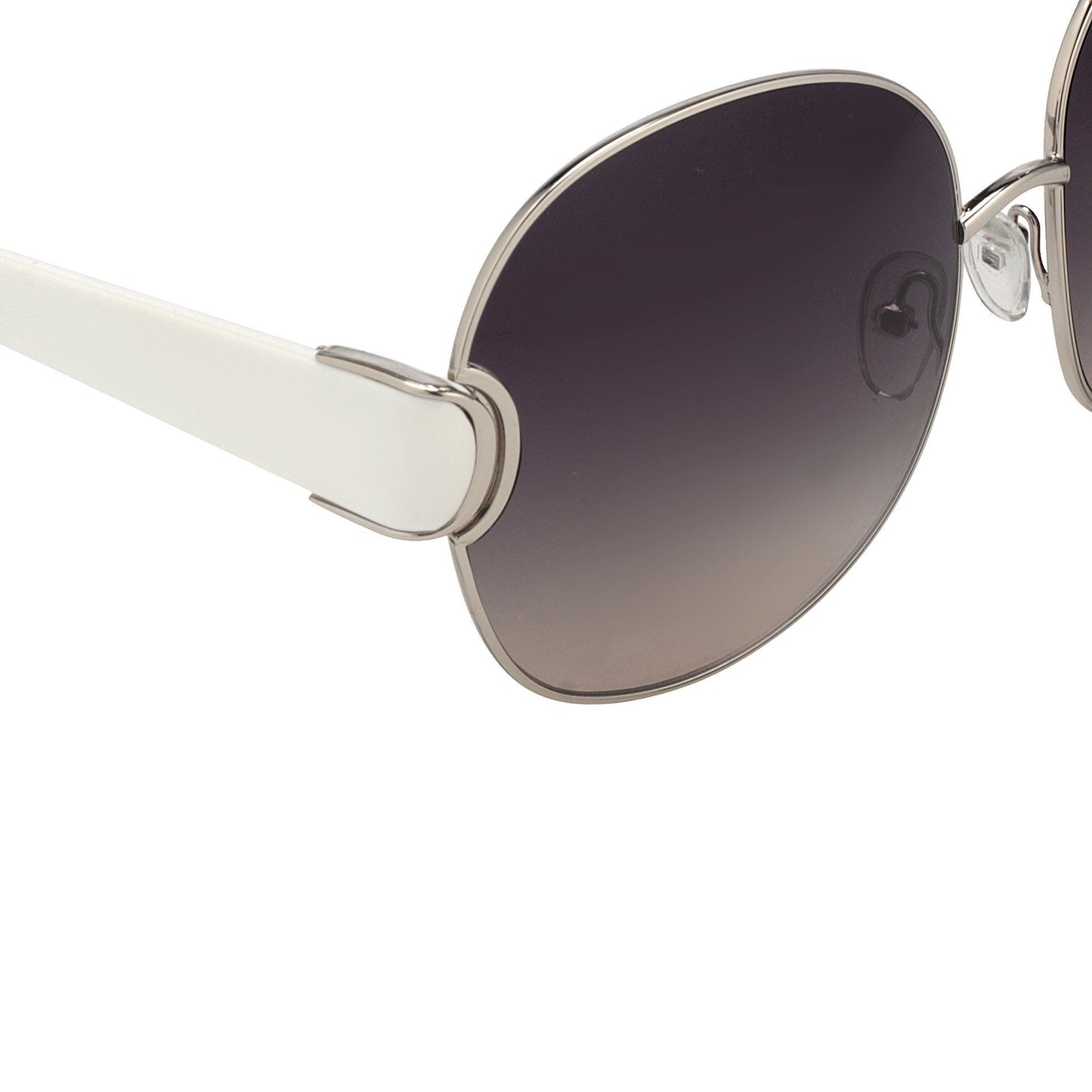 Oscar De La Renta Sunglasses Oversized Silver White and Grey