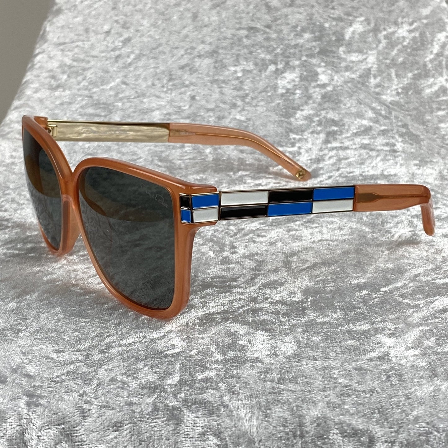 Oscar De La Renta Sunglasses Oversized Orange and Green