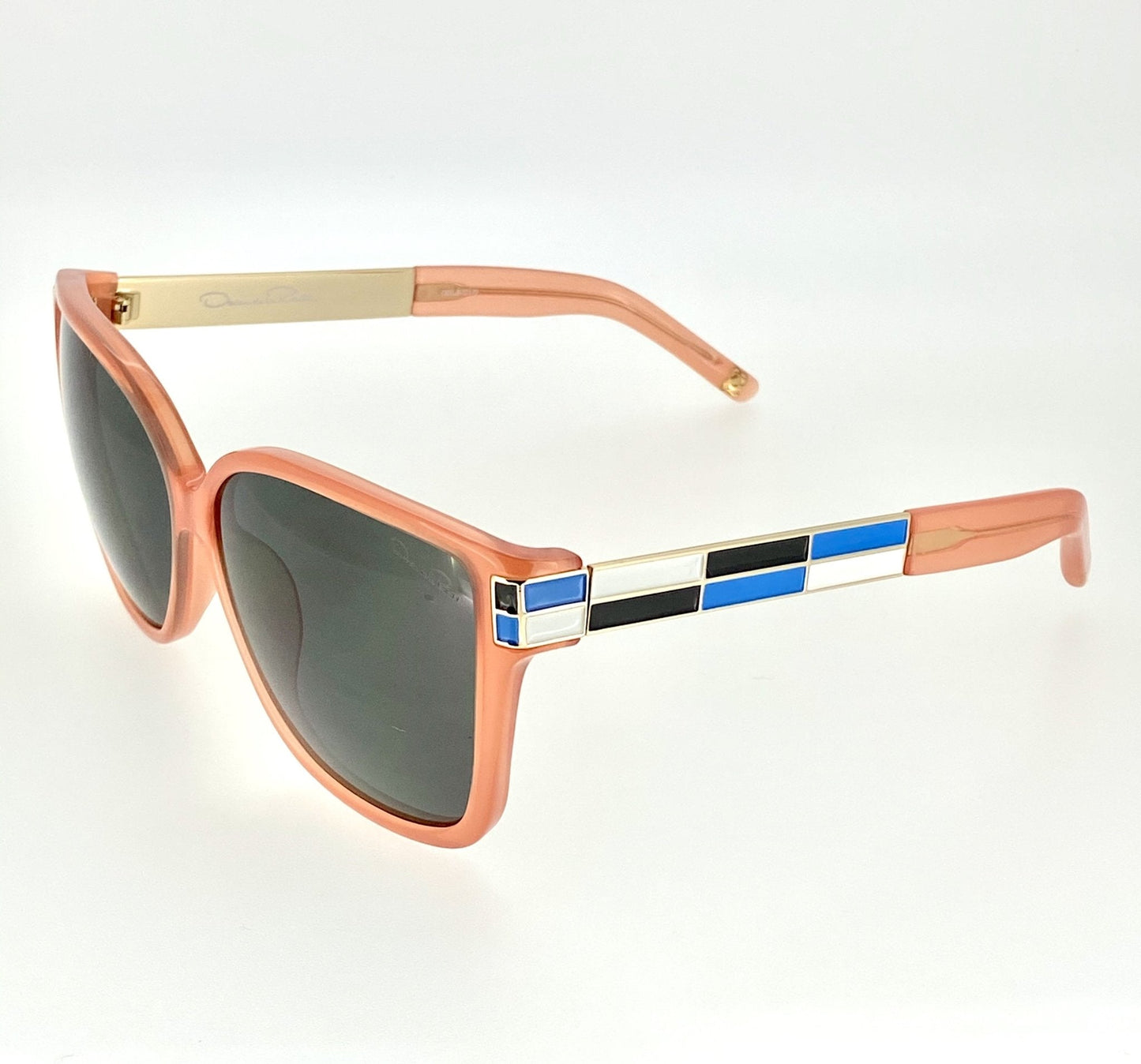 Oscar De La Renta Sunglasses Oversized Orange and Green