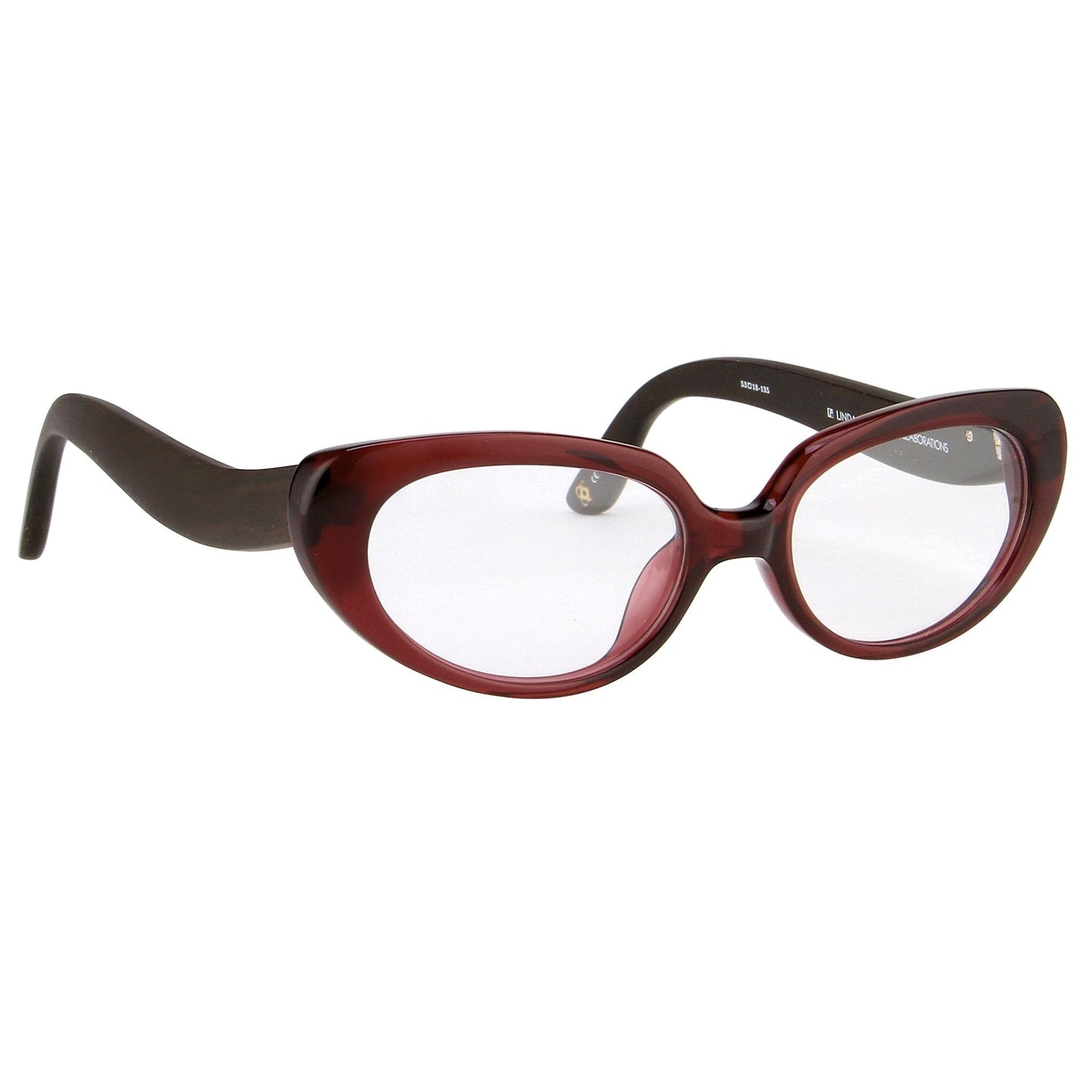 Oscar De La Renta Eyeglasses Oval Sandalwood Ruby and Clear