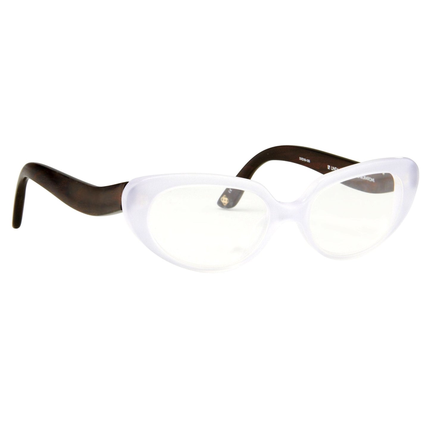 Oscar De La Renta Eyeglasses Sandalwood Cat Eye Ivory and Clear