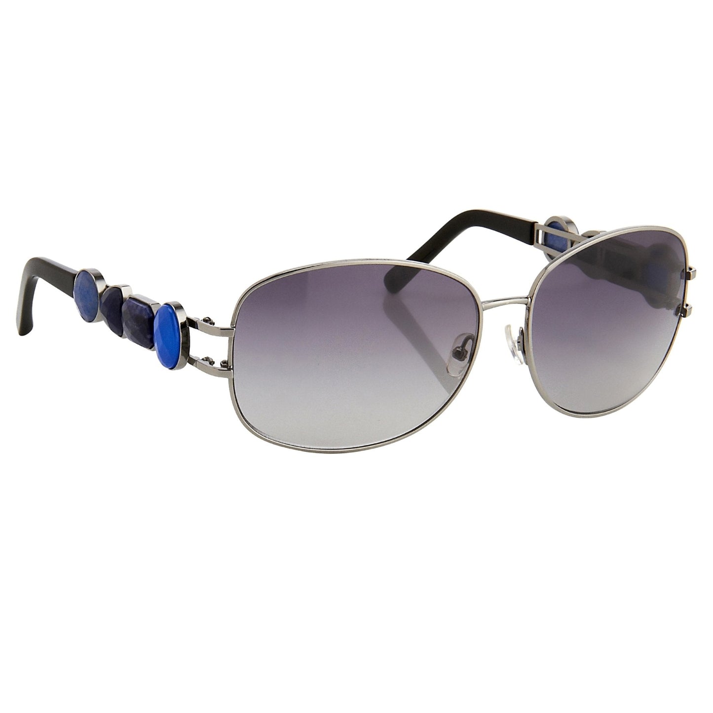 Oscar De La Renta Sunglasses Oval Gun Metal and Grey