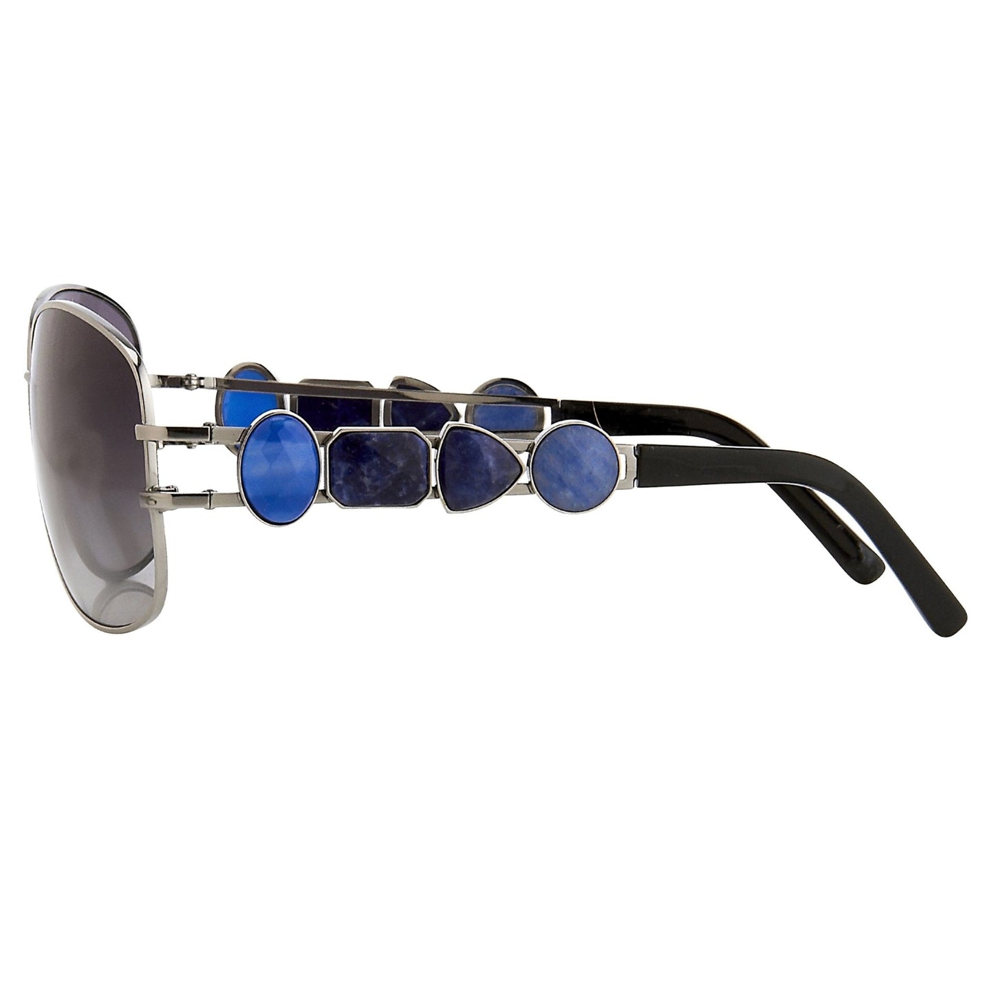 Oscar De La Renta Sunglasses Oval Gun Metal and Grey