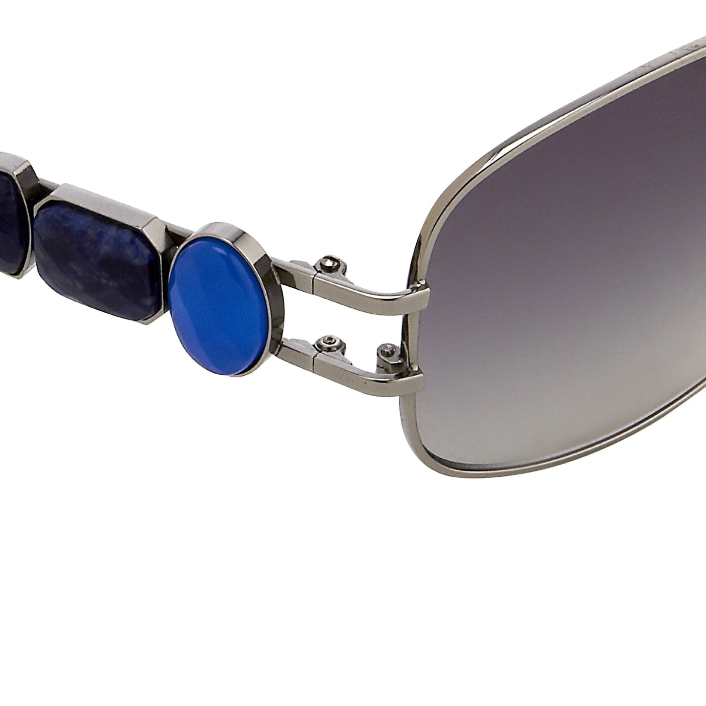 Oscar De La Renta Sunglasses Oval Gun Metal and Grey