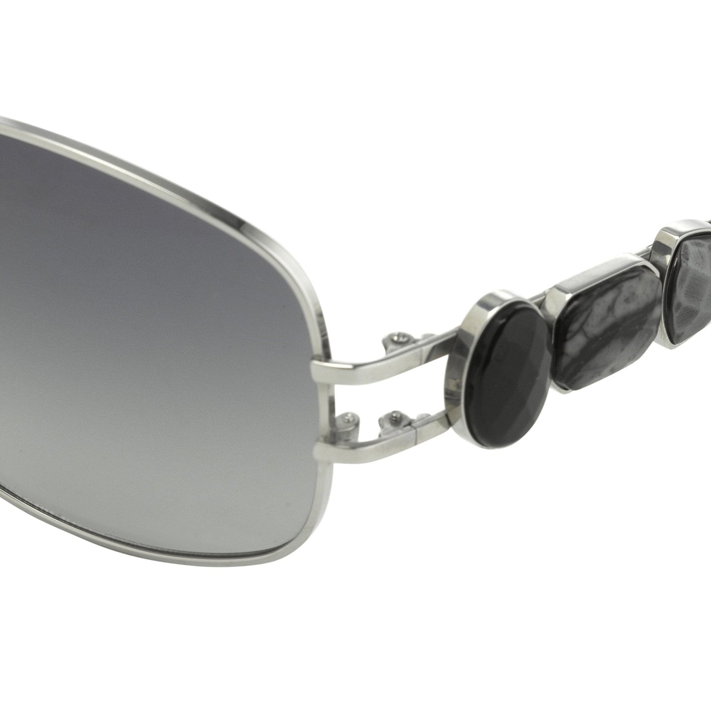 Oscar De La Renta Sunglasses Oval Silver and Grey