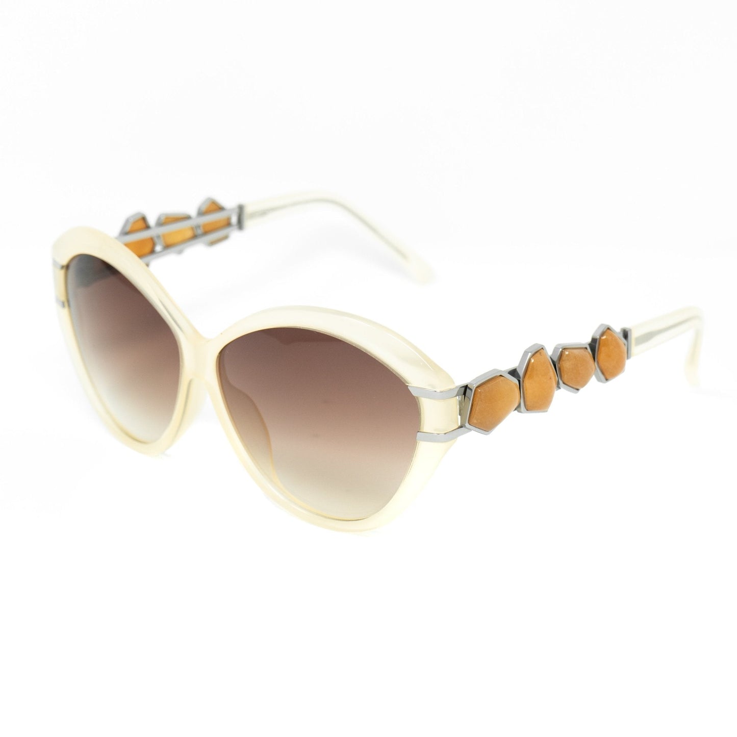 Oscar De La Renta Sunglasses Oversized Nude and Brown