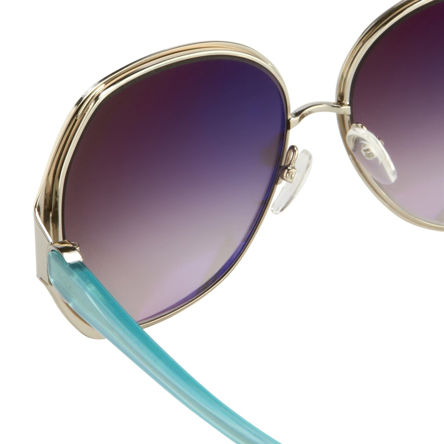 Oscar De La Renta Sunglasses Oversized Silver Multicolour Enamel and Grey