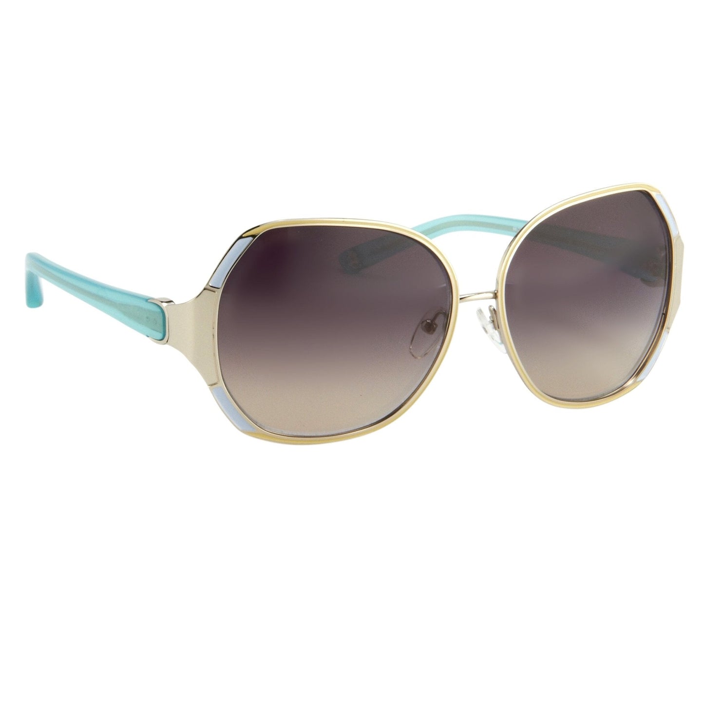 Oscar De La Renta Sunglasses Oversized Silver Multicolour Enamel and Grey