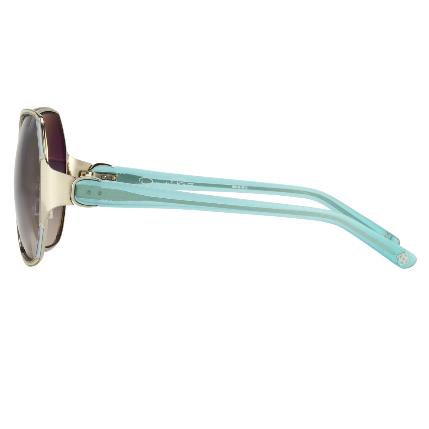 Oscar De La Renta Sunglasses Oversized Silver Multicolour Enamel and Grey